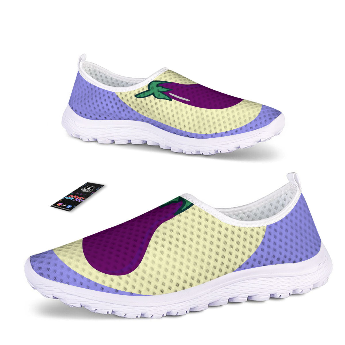 Eggplant Print Nurse Shoes-grizzshop