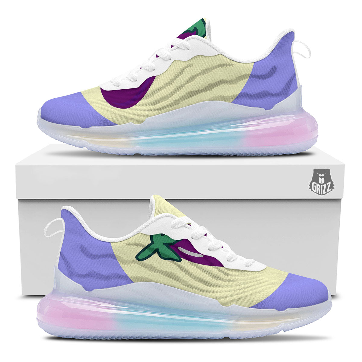 Eggplant Print Running Sneakers-grizzshop