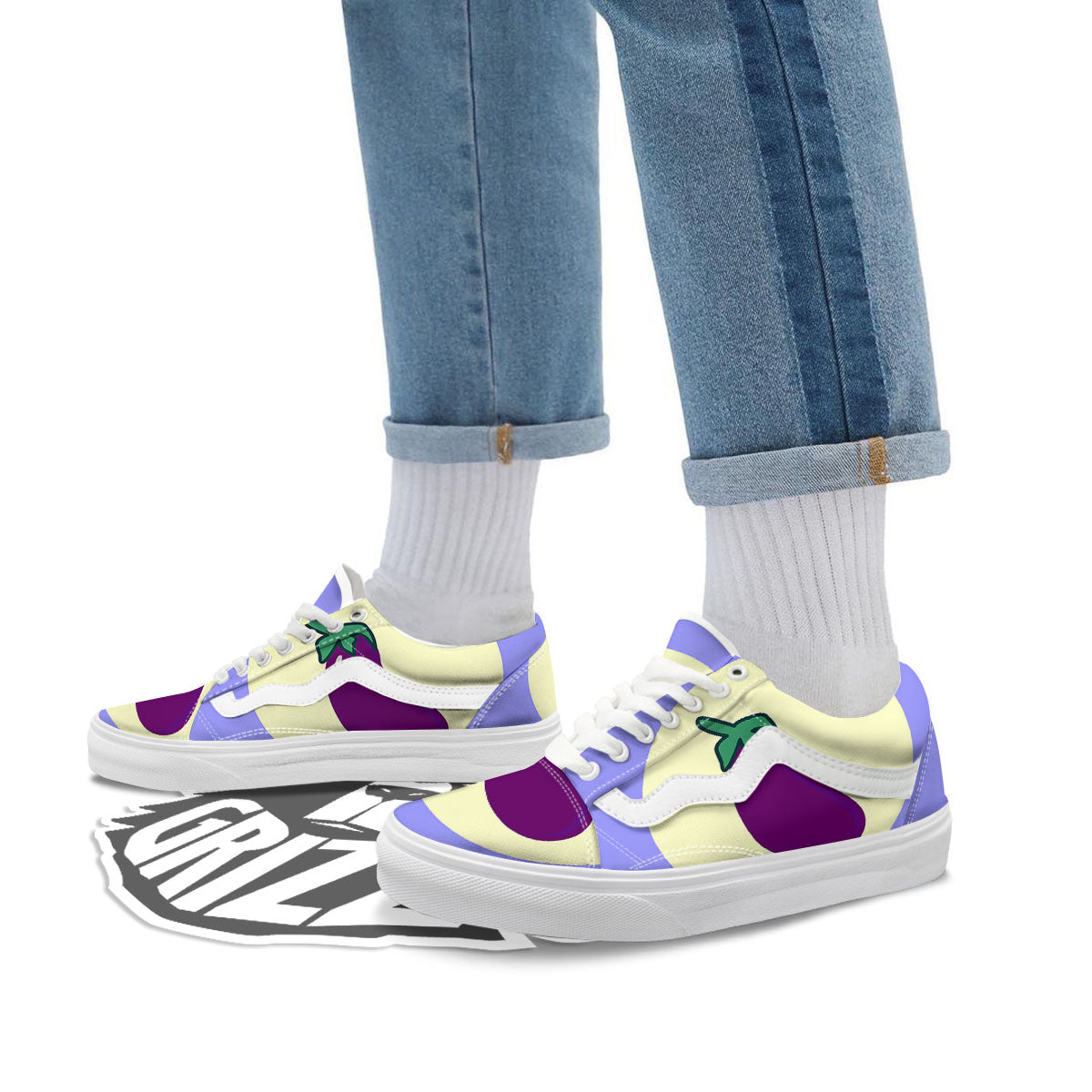 Eggplant Print Skate Shoes-grizzshop