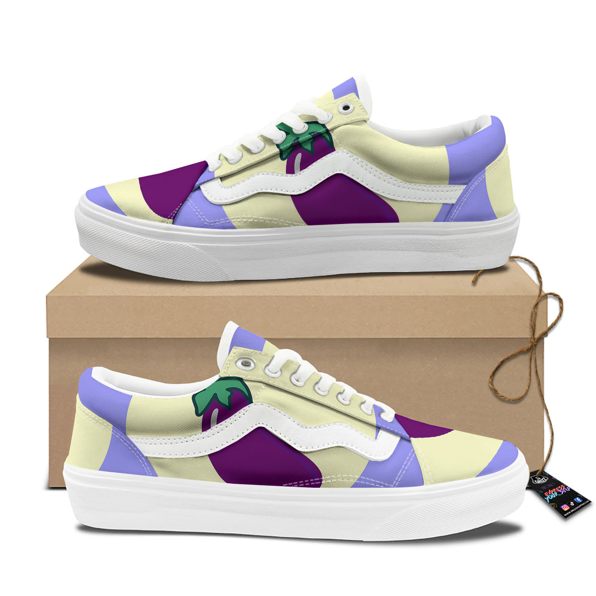 Eggplant Print Skate Shoes-grizzshop