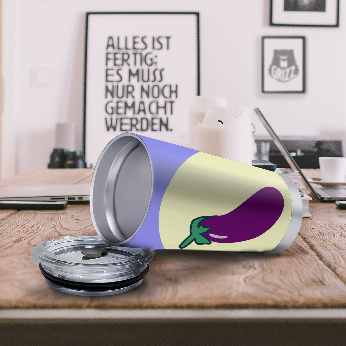 Eggplant Print Tumbler-grizzshop
