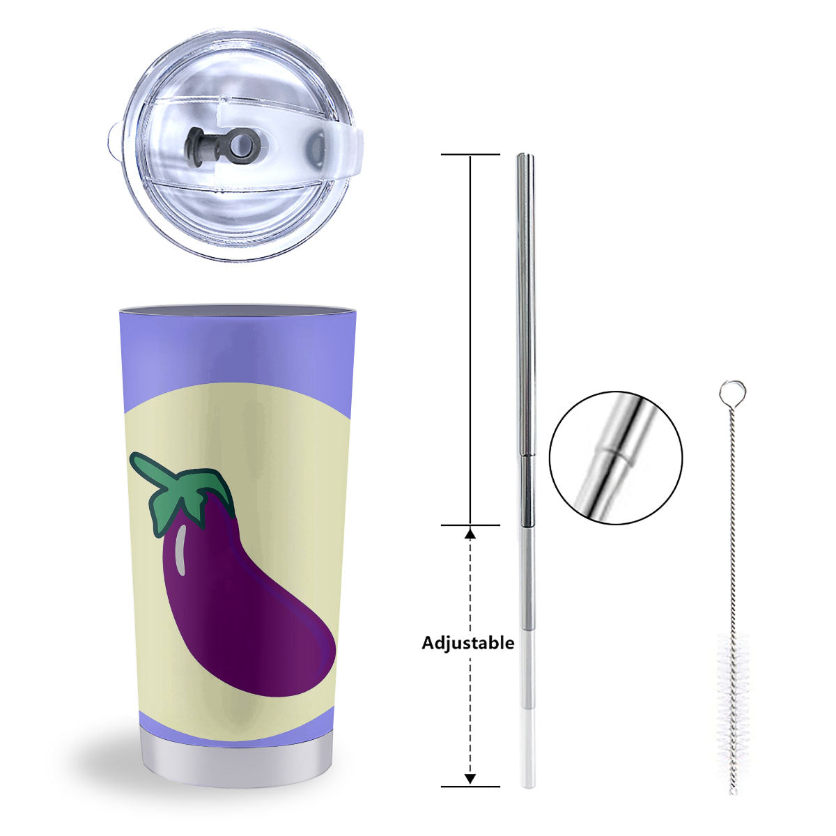 Eggplant Print Tumbler-grizzshop