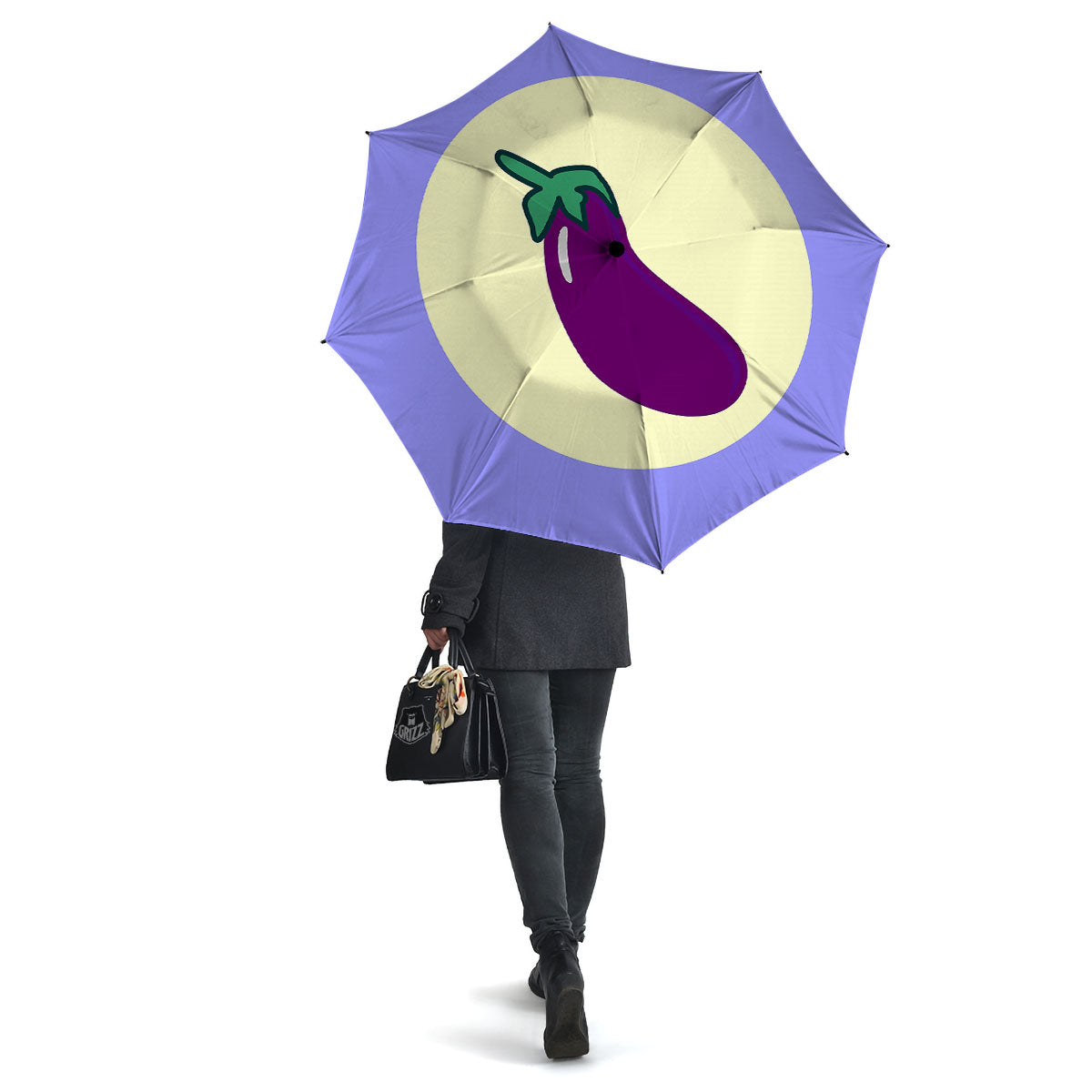 Eggplant Print Umbrella-grizzshop