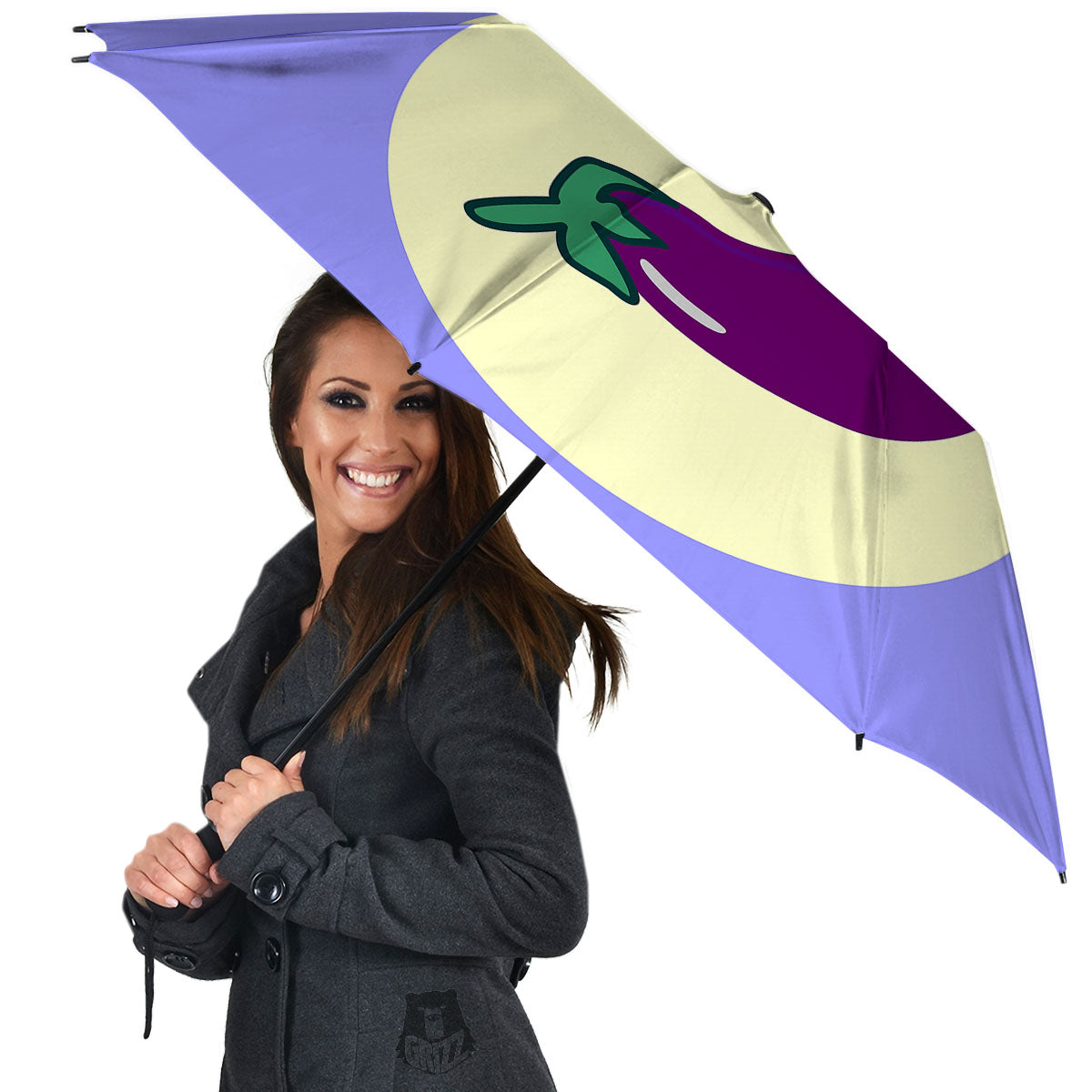 Eggplant Print Umbrella-grizzshop