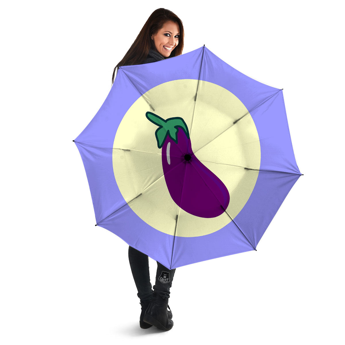 Eggplant Print Umbrella-grizzshop