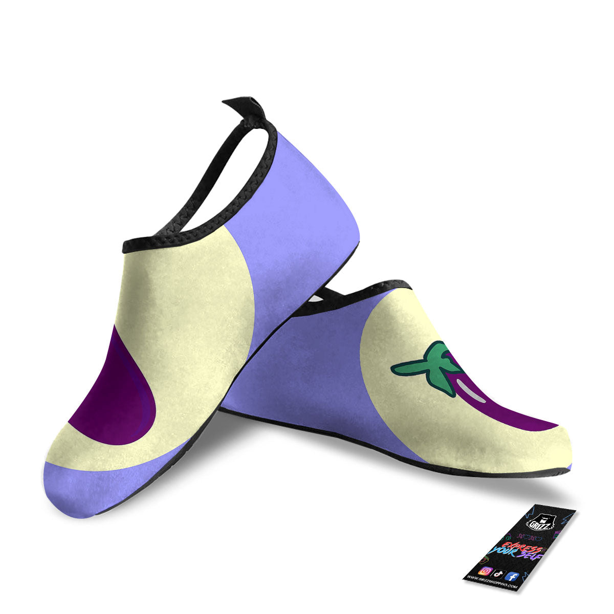 Eggplant Print Water Shoes-grizzshop