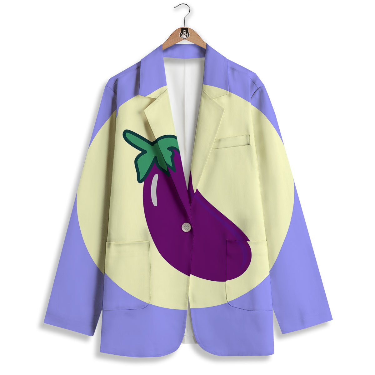 Eggplant Print Women's Blazer-grizzshop