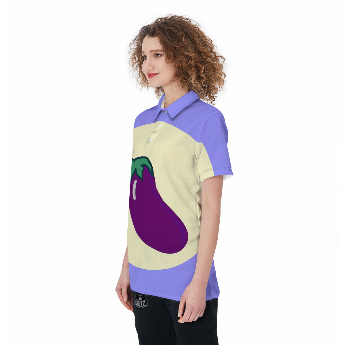 Eggplant Print Women's Golf Shirts-grizzshop