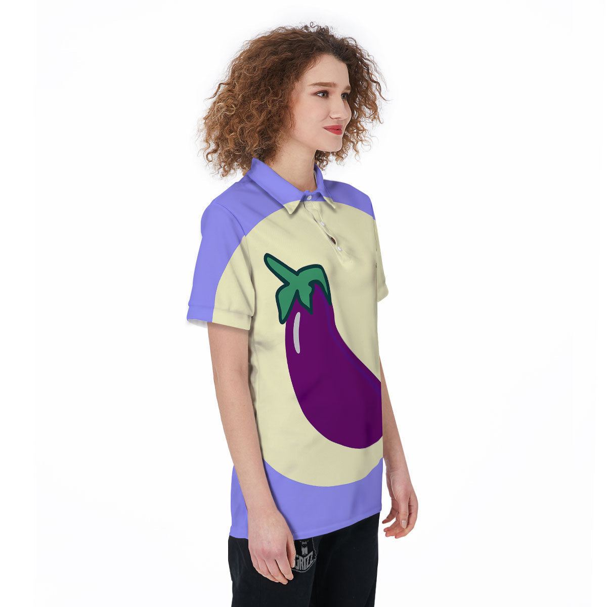 Eggplant Print Women's Golf Shirts-grizzshop