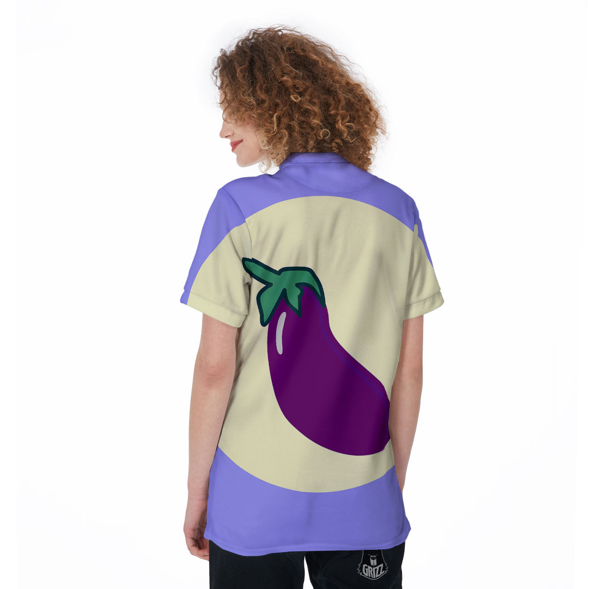 Eggplant Print Women's Golf Shirts-grizzshop
