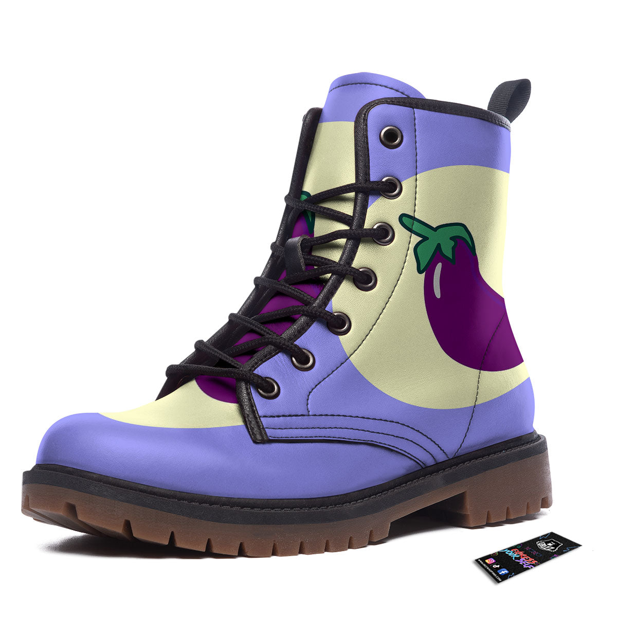 Eggplant Print Work Boots-grizzshop