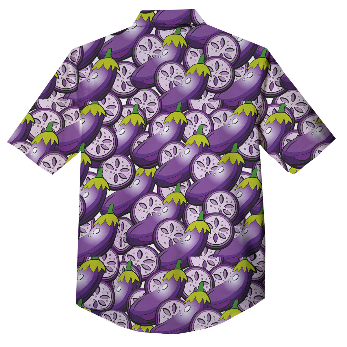Eggplant Purple Print Pattern Button Up Shirt-grizzshop