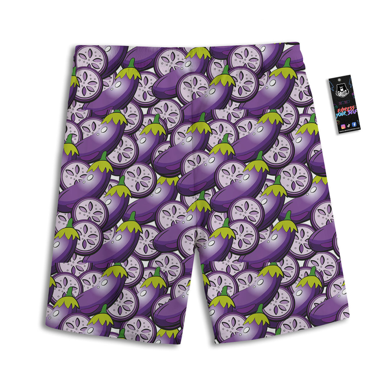 Eggplant Purple Print Pattern Men's Athletic Shorts