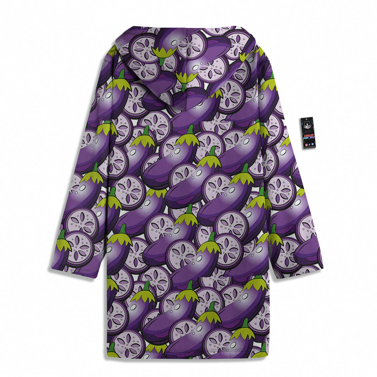 Eggplant Purple Print Pattern Men's Windbreaker Jacket-grizzshop
