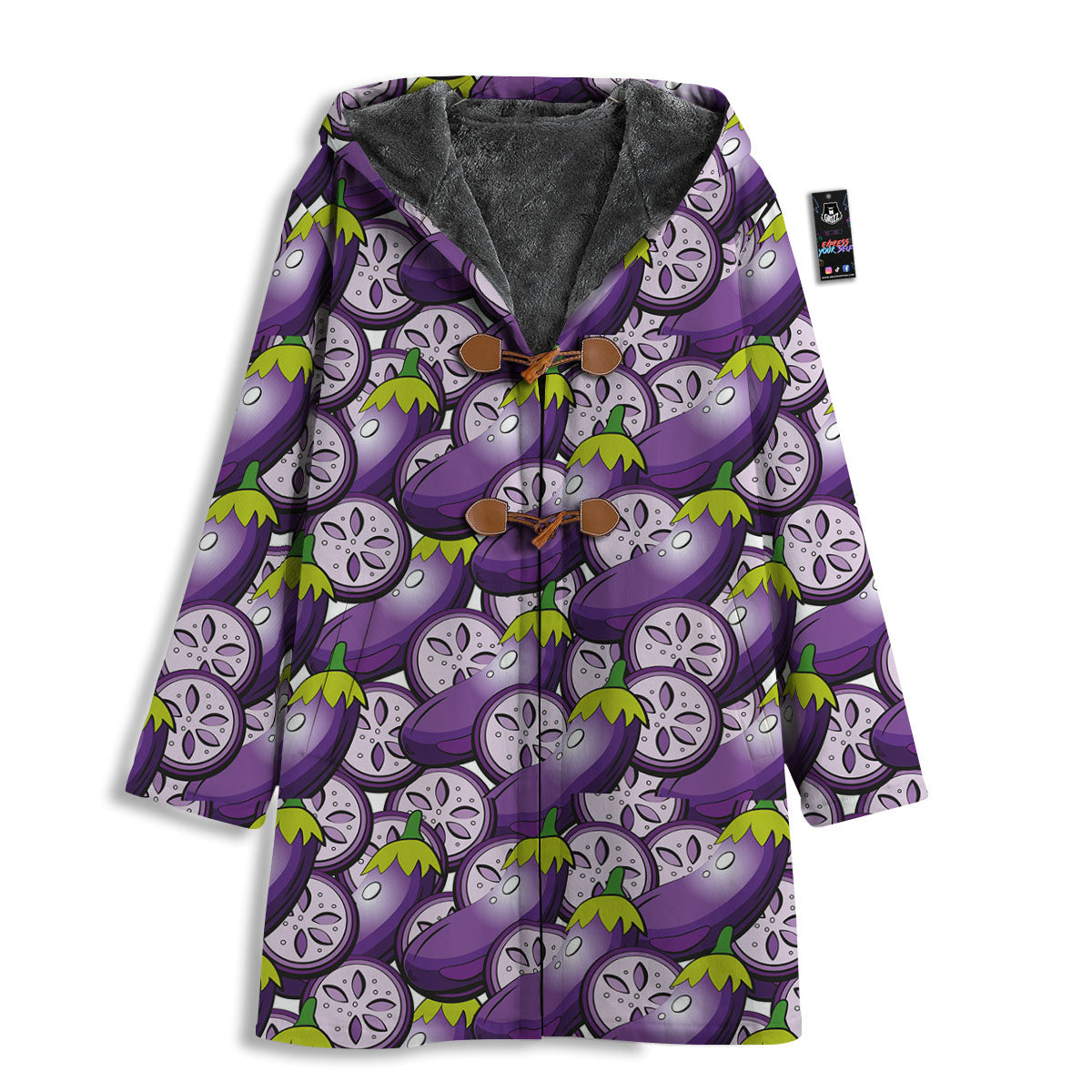 Eggplant Purple Print Pattern Men's Windbreaker Jacket-grizzshop