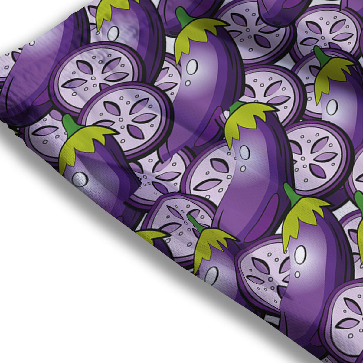 Eggplant Purple Print Pattern Mesh Shorts