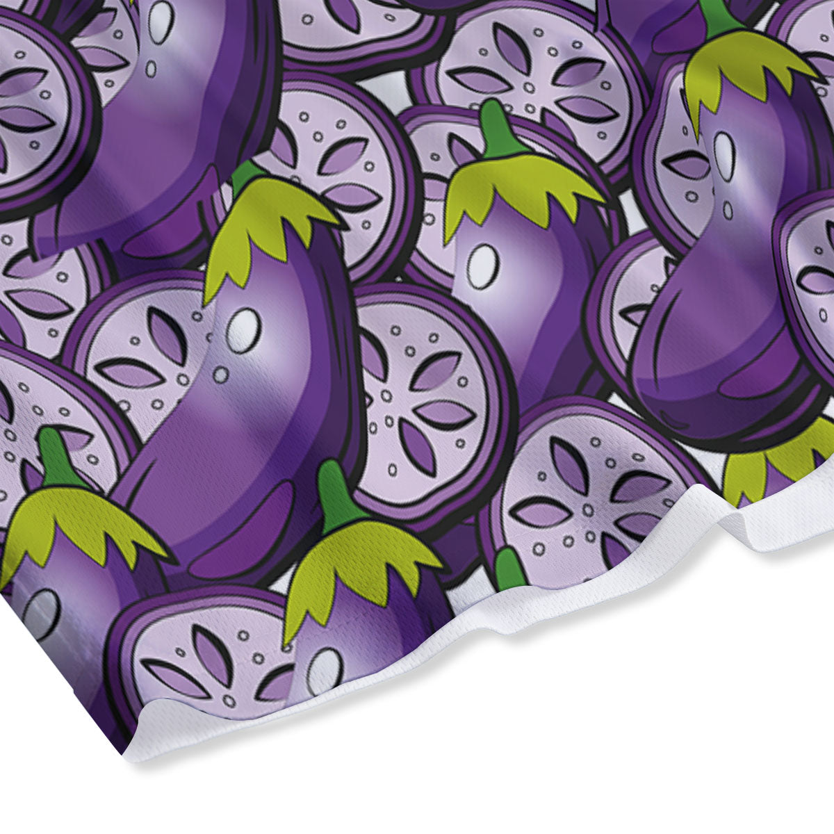 Eggplant Purple Print Pattern Mesh Shorts