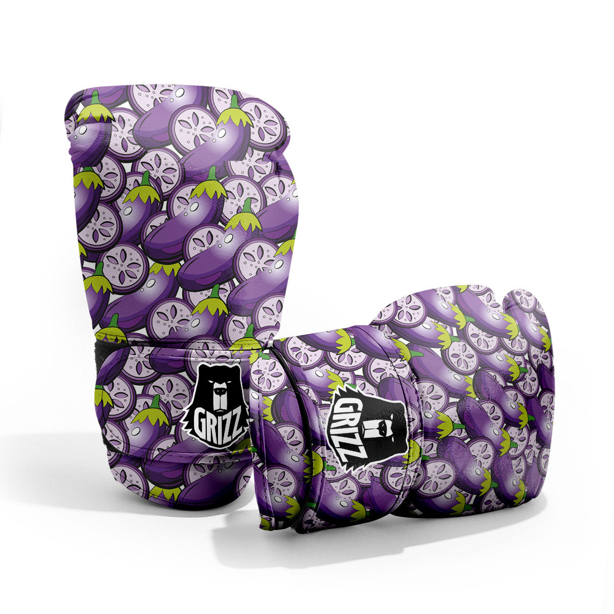 Eggplant Purple Print Pattern Pro Boxing Glove