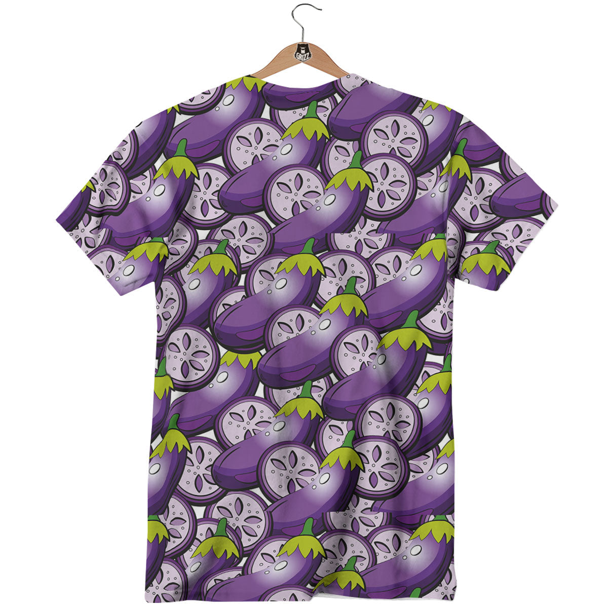 Eggplant Purple Print Pattern T-Shirt-grizzshop