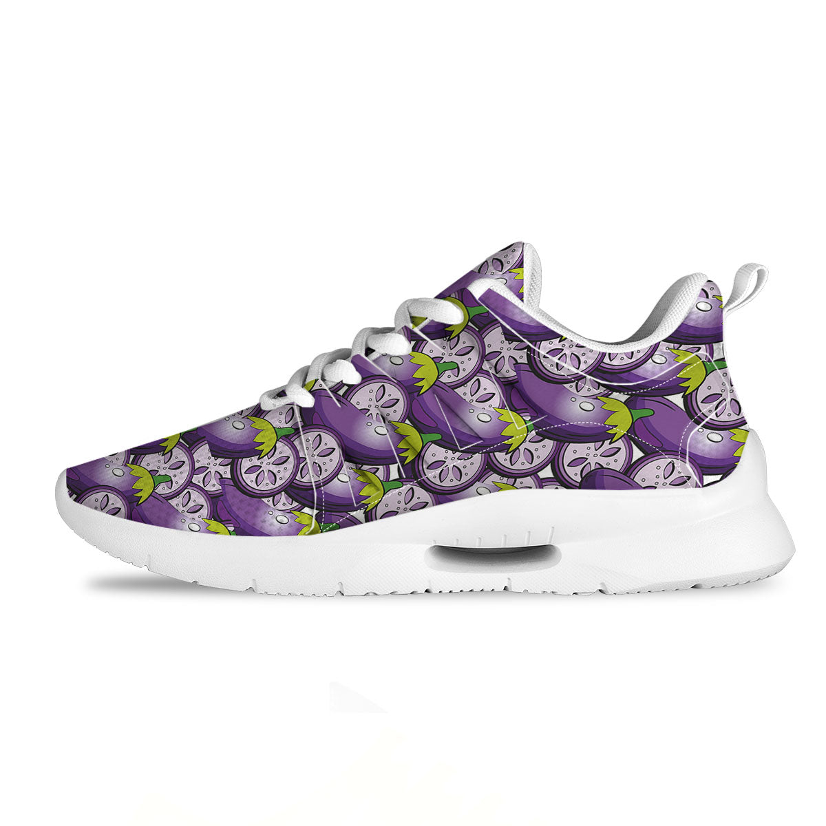 Eggplant Purple Print Pattern Tennis Shoes-grizzshop