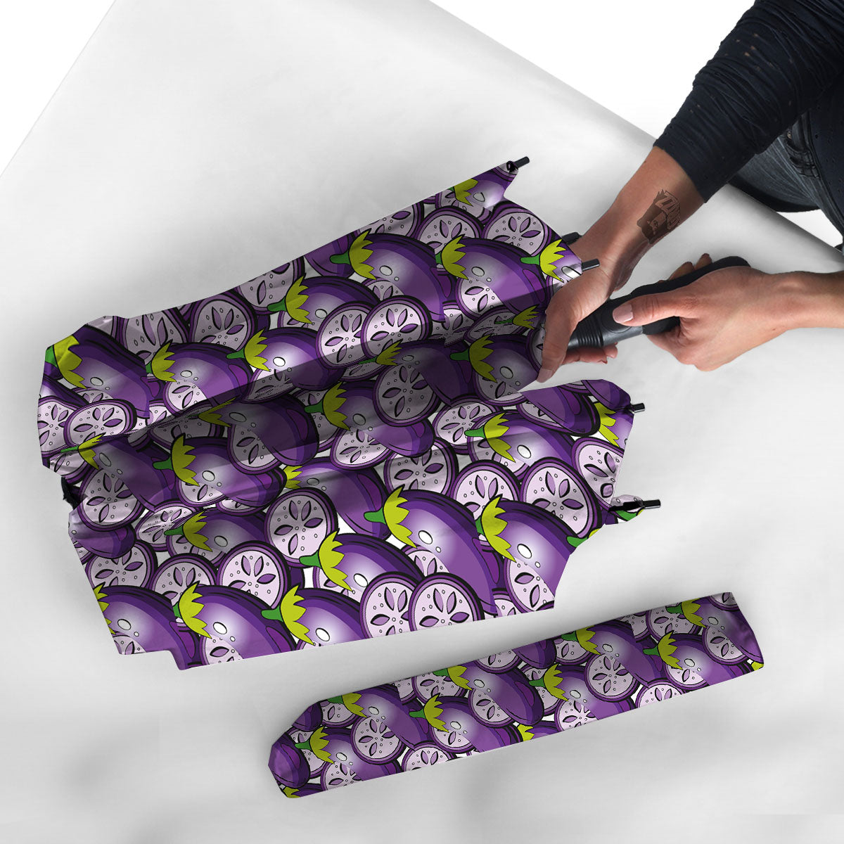 Eggplant Purple Print Pattern Umbrella-grizzshop