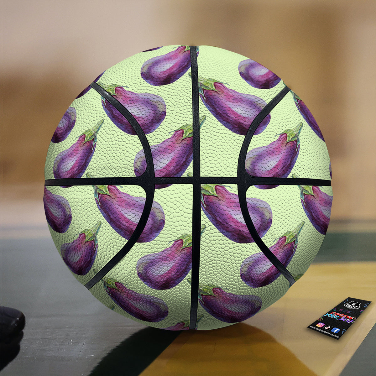 Eggplant Watercolor Pattern Basketball