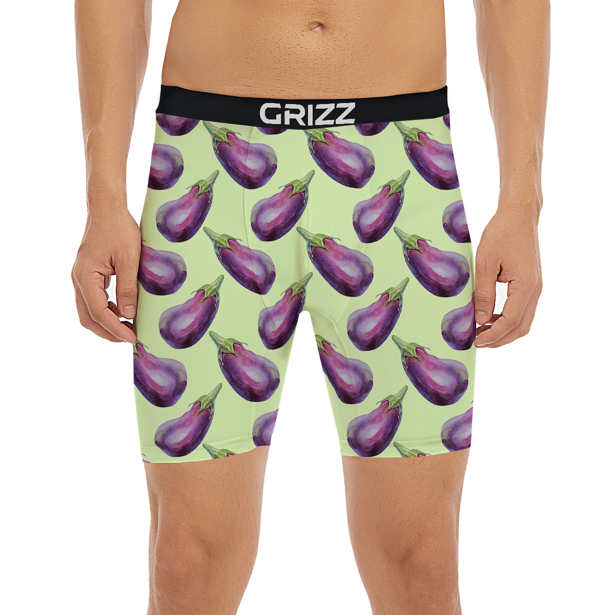Eggplant Watercolor Pattern Boxer Briefs-grizzshop