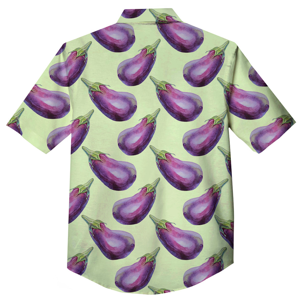 Eggplant Watercolor Pattern Button Up Shirt-grizzshop