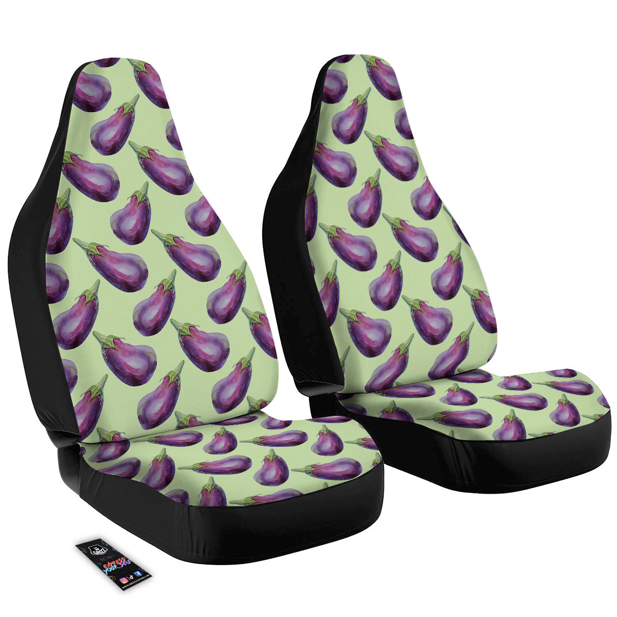 Eggplant Watercolor Pattern Car Seat Covers-grizzshop