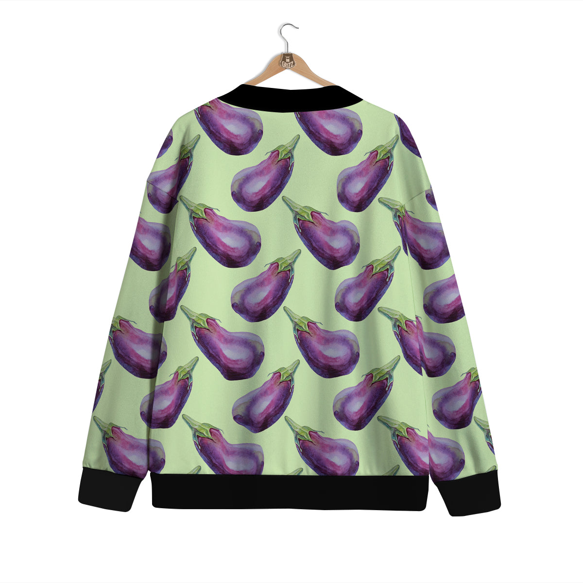 Eggplant Watercolor Pattern Cardigan-grizzshop