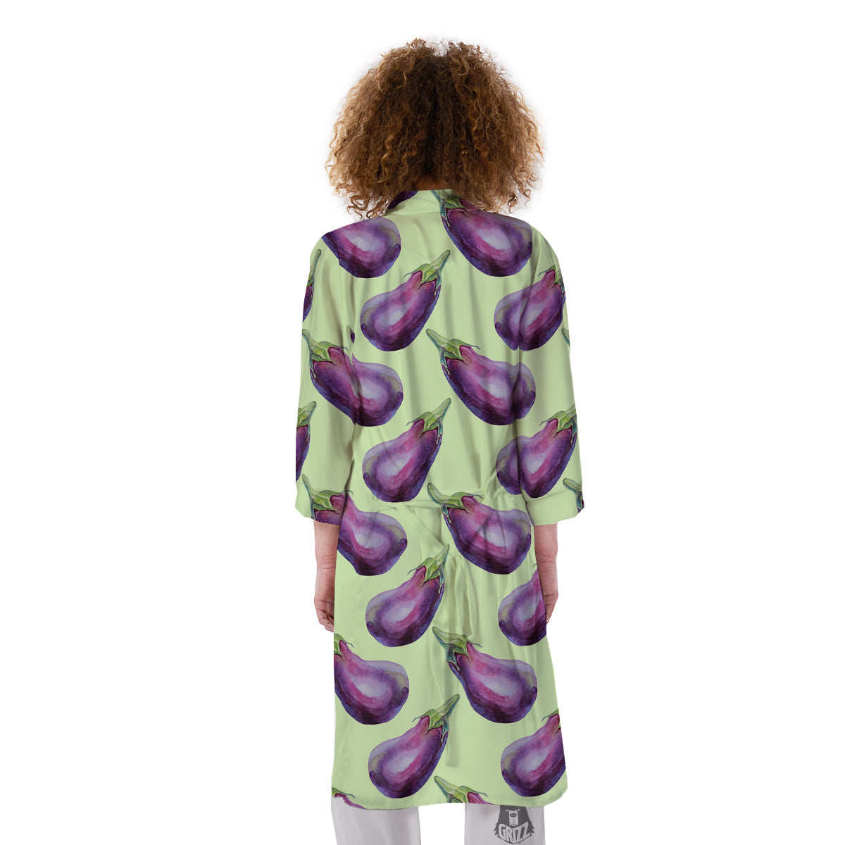 Eggplant Watercolor Pattern Kimono-grizzshop