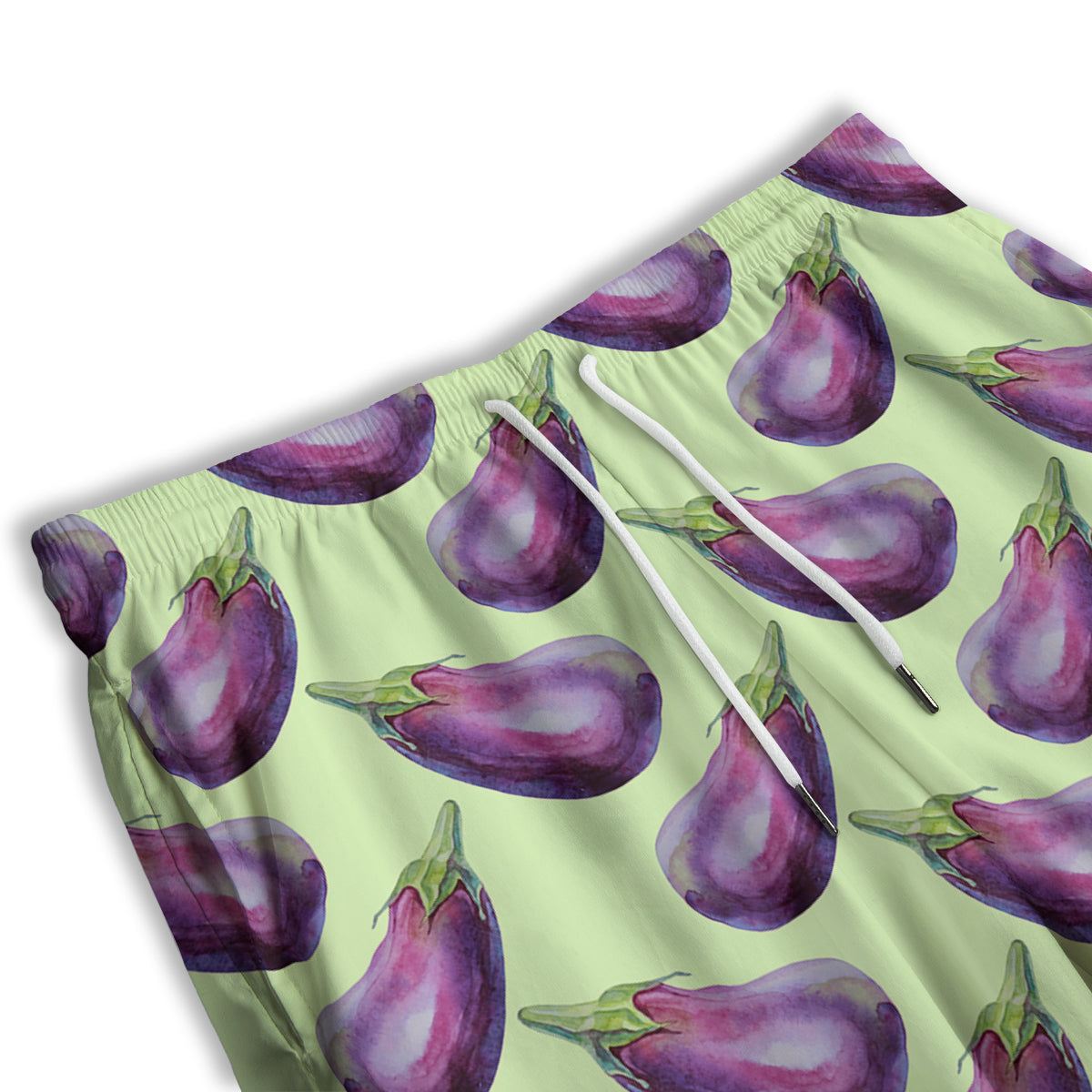 Eggplant Watercolor Pattern Men's Athletic Shorts