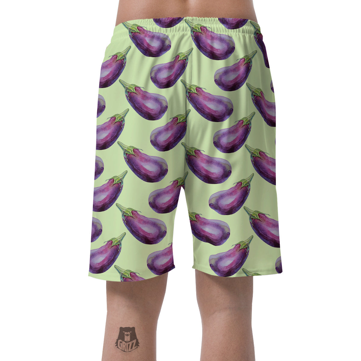 Eggplant Watercolor Pattern Men's Shorts-grizzshop