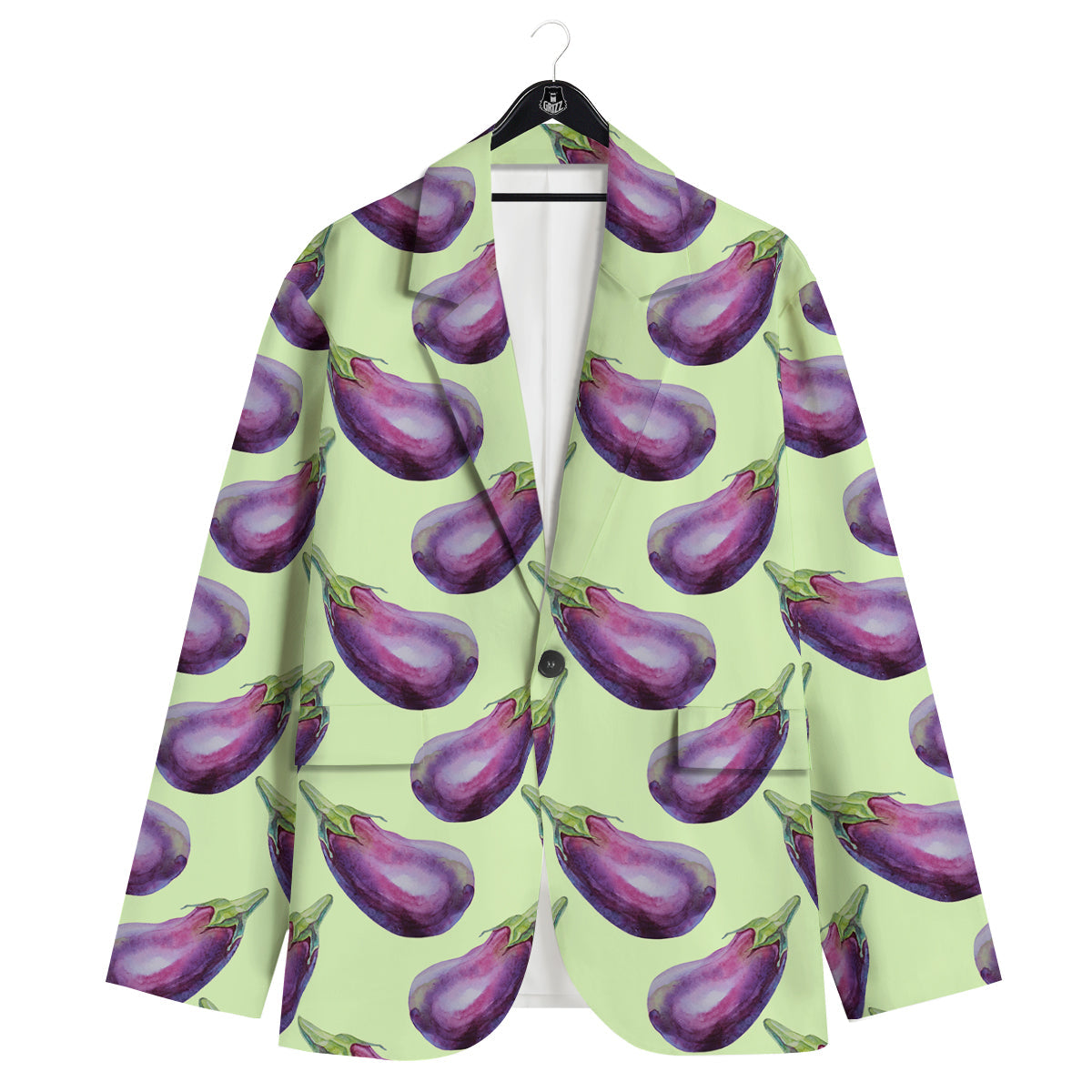 Eggplant Watercolor Pattern Men's Sport Coat-grizzshop