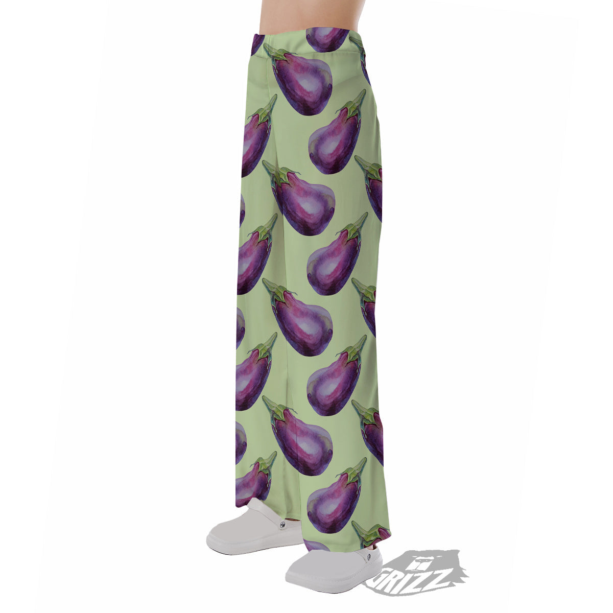 Eggplant Watercolor Pattern Pajama Pants-grizzshop