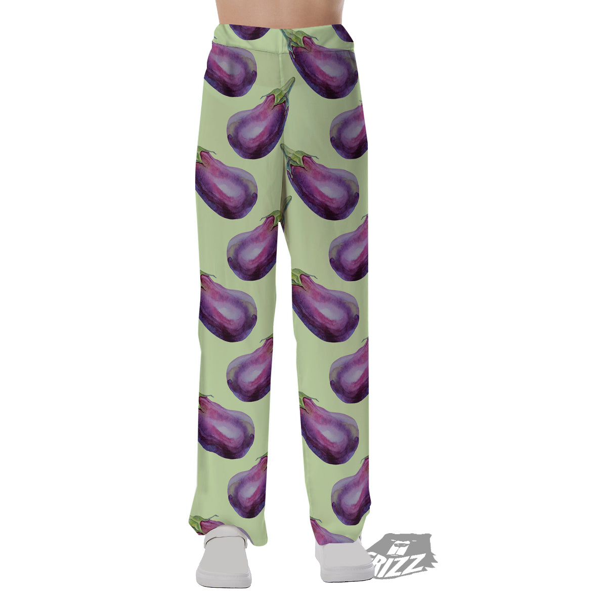 Eggplant Watercolor Pattern Pajama Pants-grizzshop