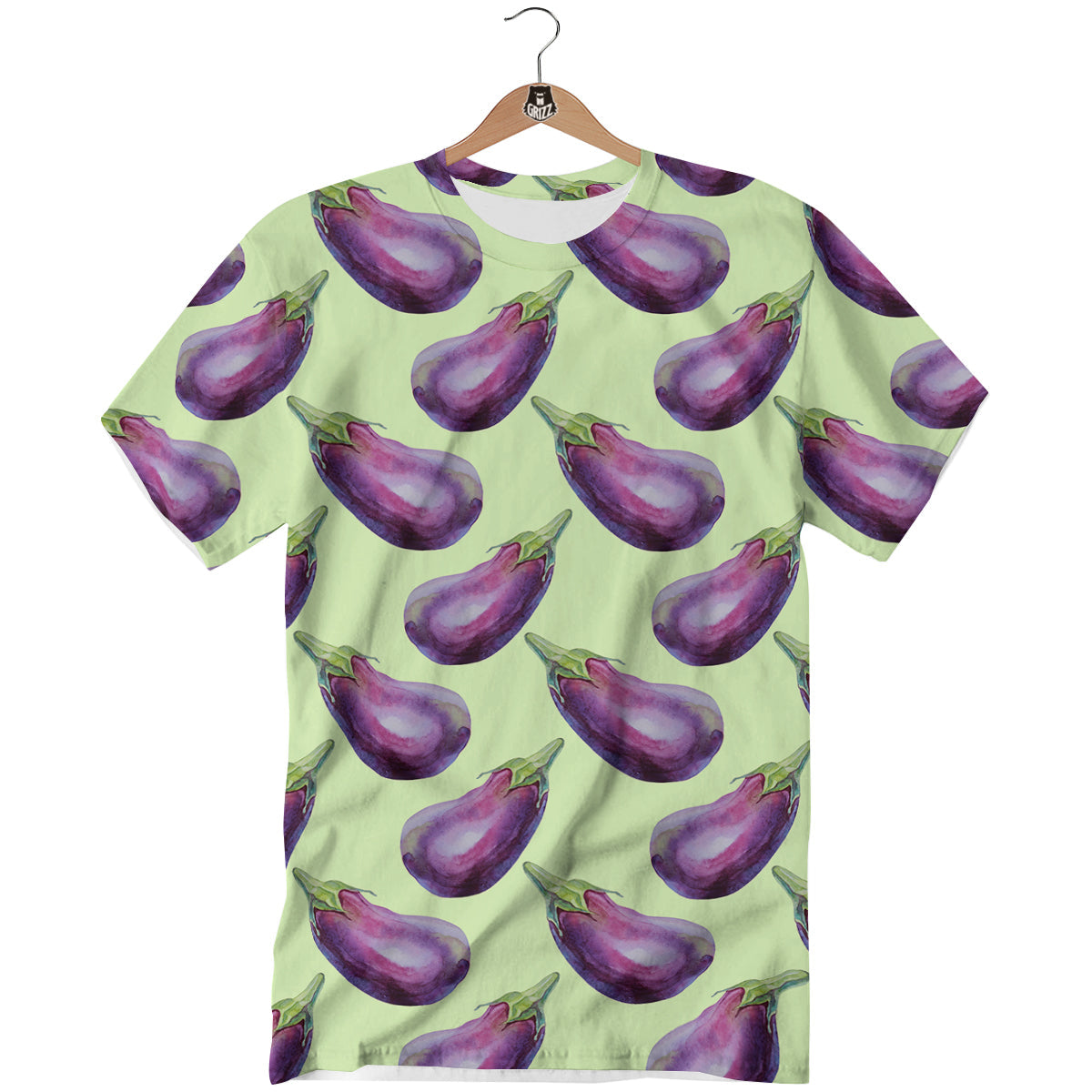 Eggplant Watercolor Pattern T-Shirt-grizzshop