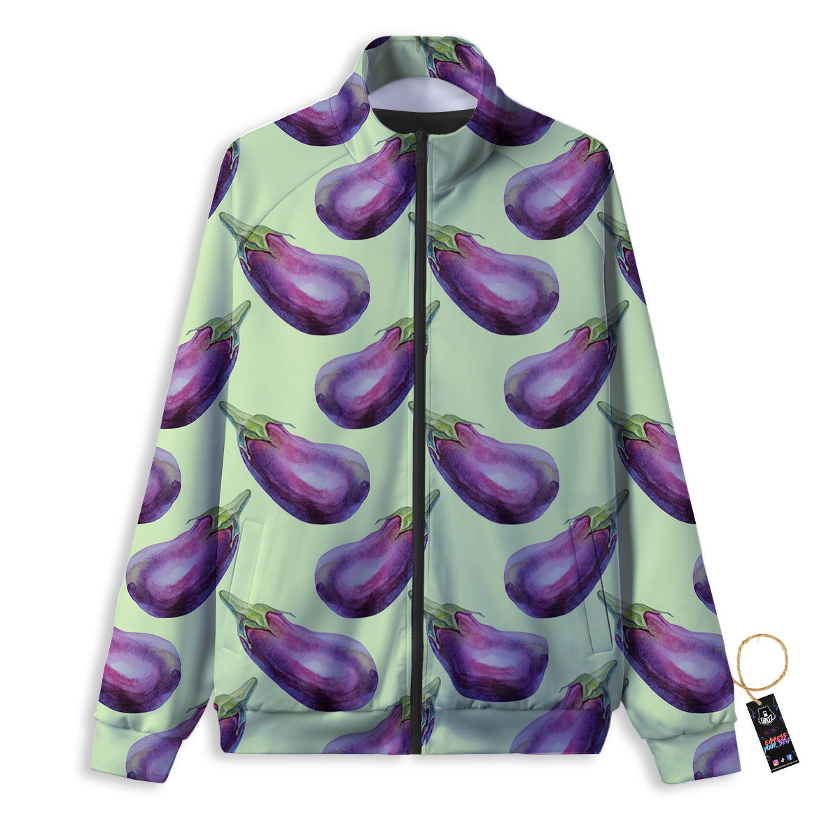 Eggplant Watercolor Pattern Track Jacket-grizzshop