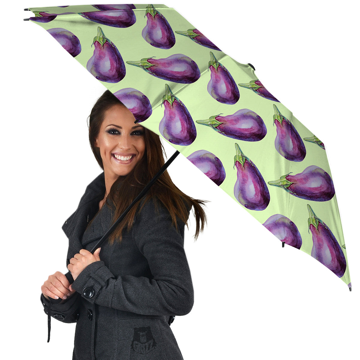 Eggplant Watercolor Pattern Umbrella-grizzshop