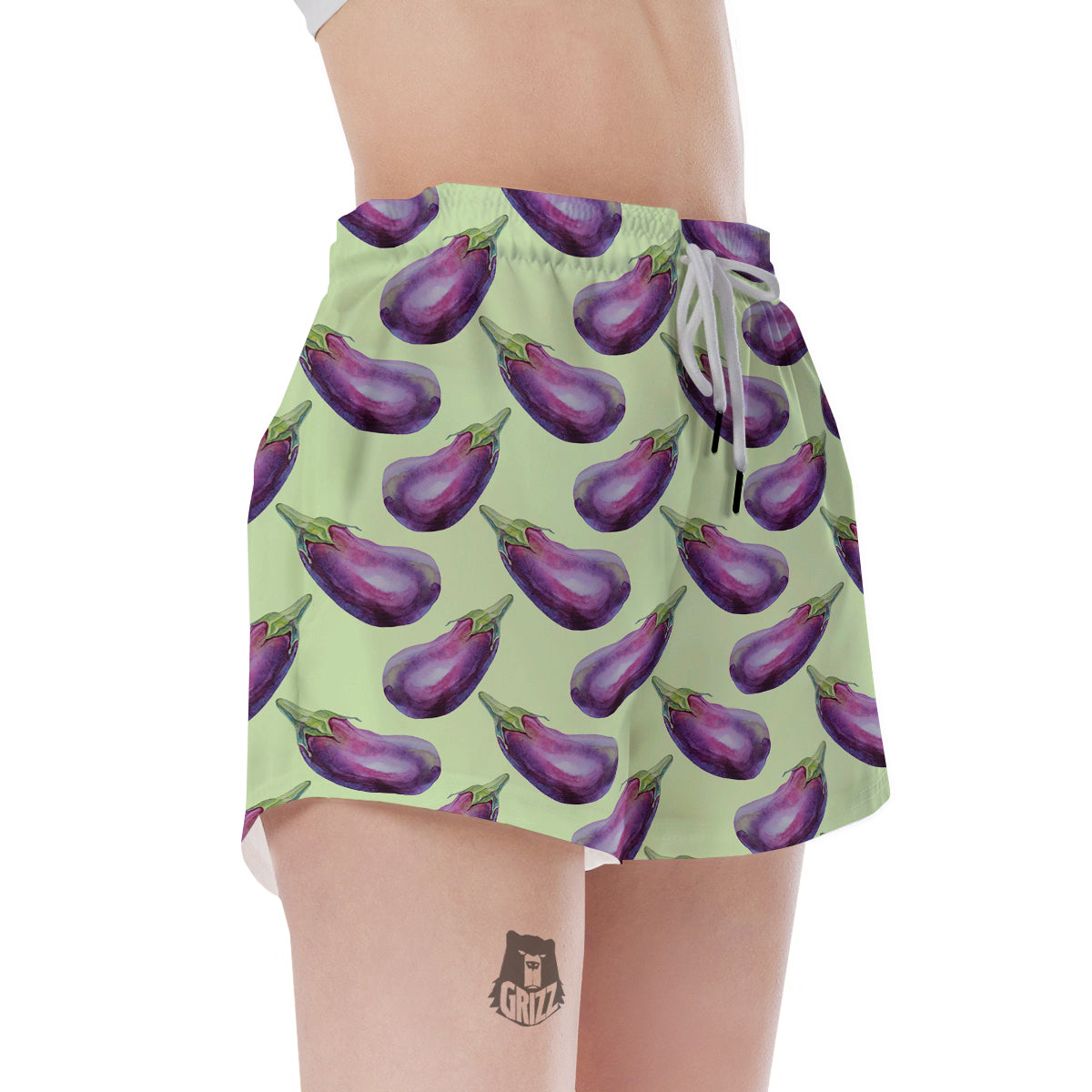Eggplant Watercolor Pattern Women's Shorts-grizzshop
