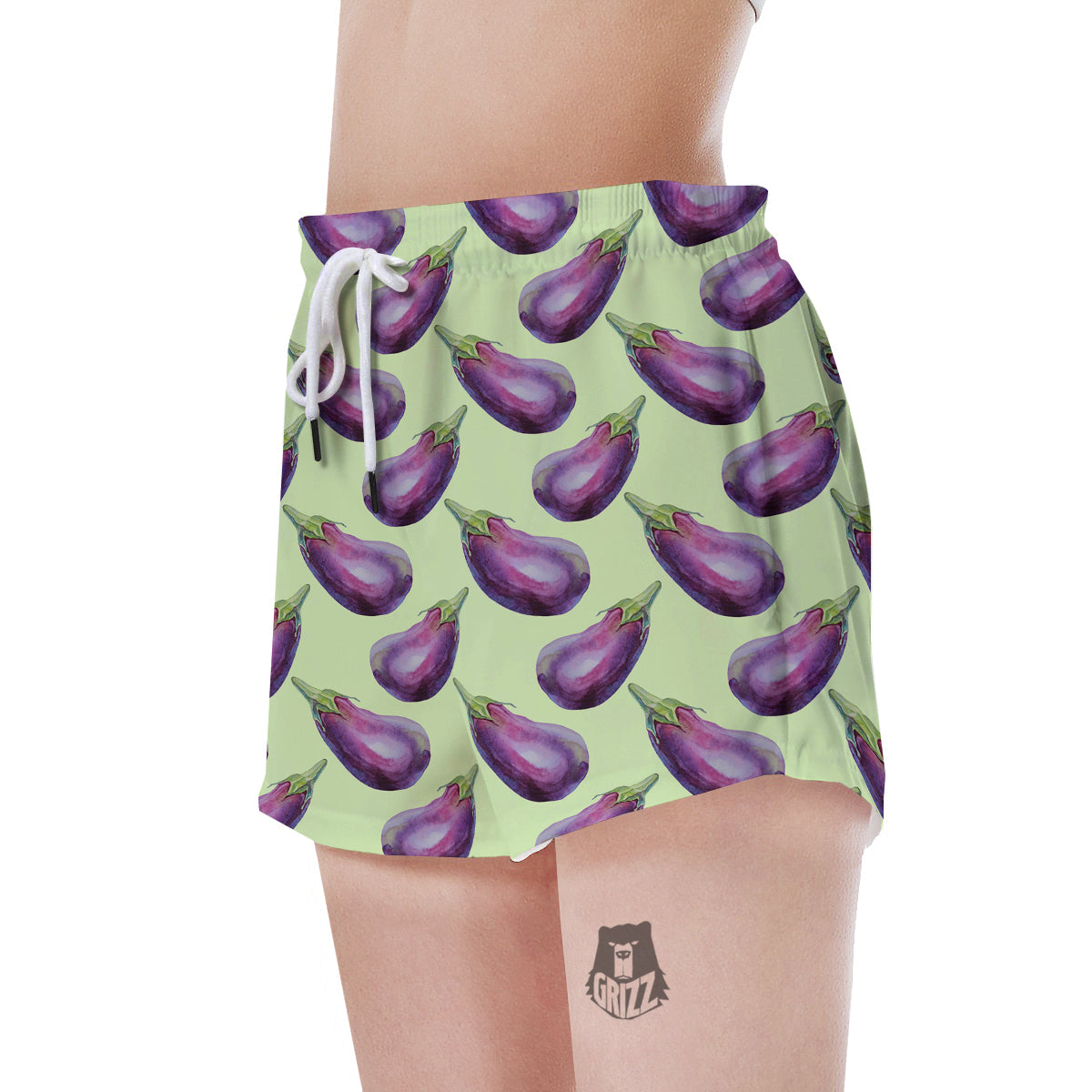Eggplant Watercolor Pattern Women's Shorts-grizzshop