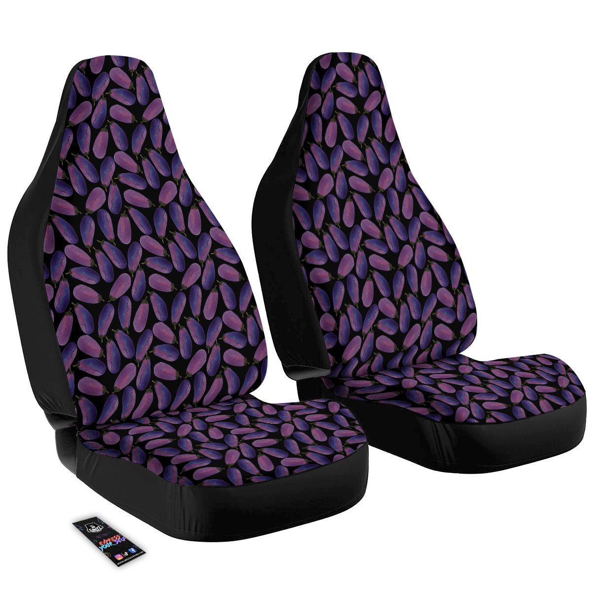 Eggplant Watercolor Print Pattern Car Seat Covers-grizzshop
