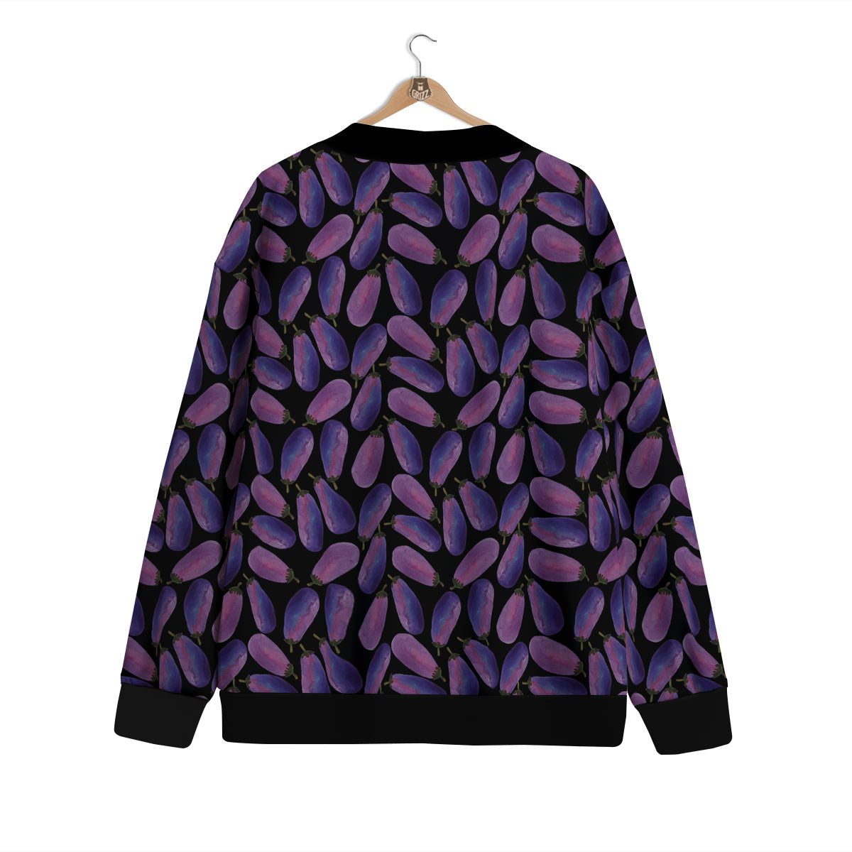 Eggplant Watercolor Print Pattern Cardigan-grizzshop