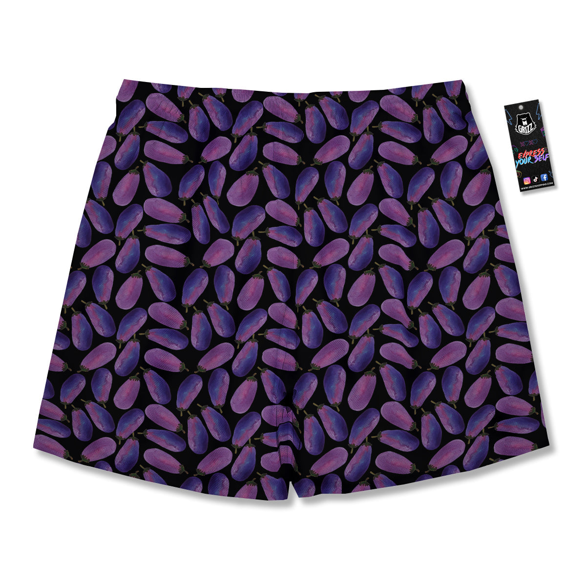 Eggplant Watercolor Print Pattern Men's Running Shorts-grizzshop