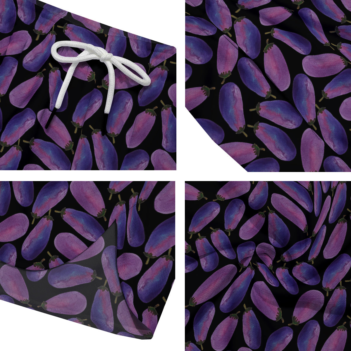 Eggplant Watercolor Print Pattern Men's Running Shorts-grizzshop