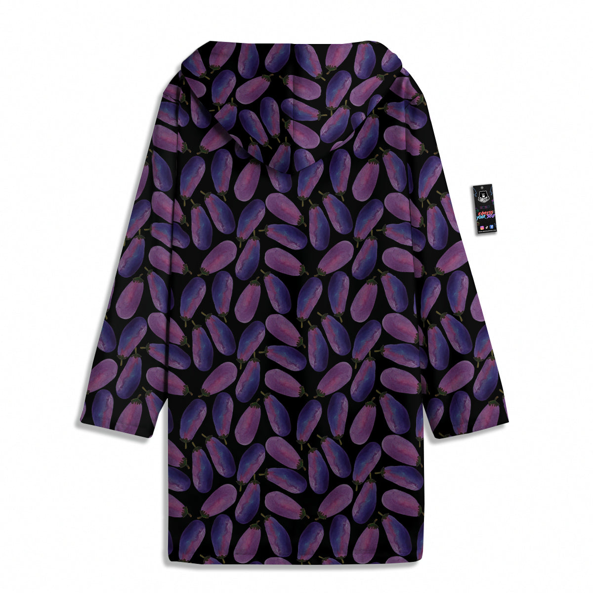 Eggplant Watercolor Print Pattern Men's Windbreaker Jacket-grizzshop