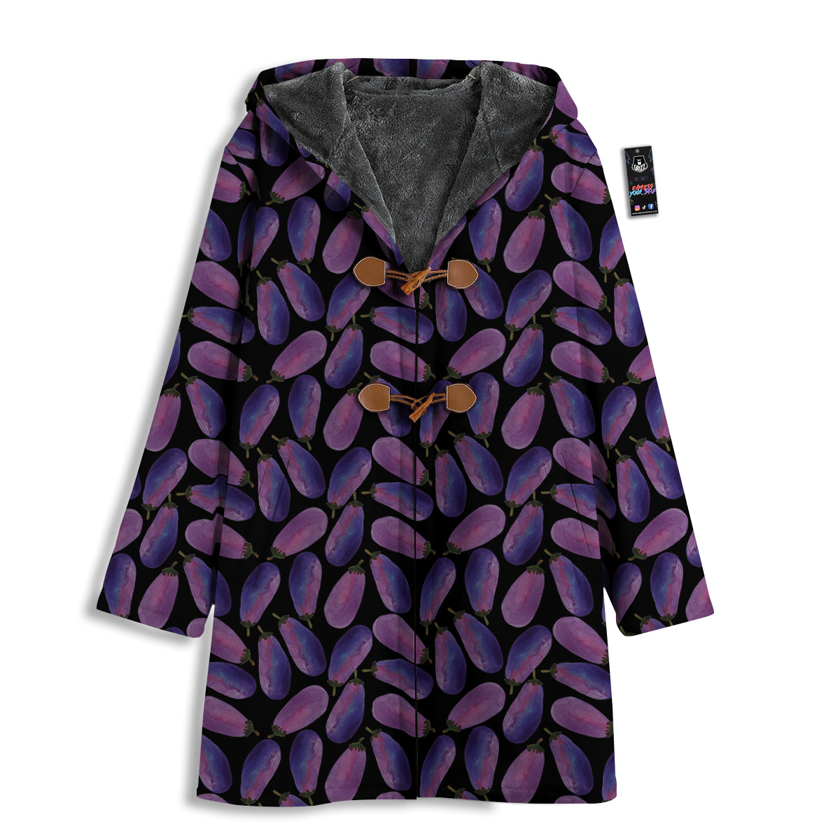 Eggplant Watercolor Print Pattern Men's Windbreaker Jacket-grizzshop