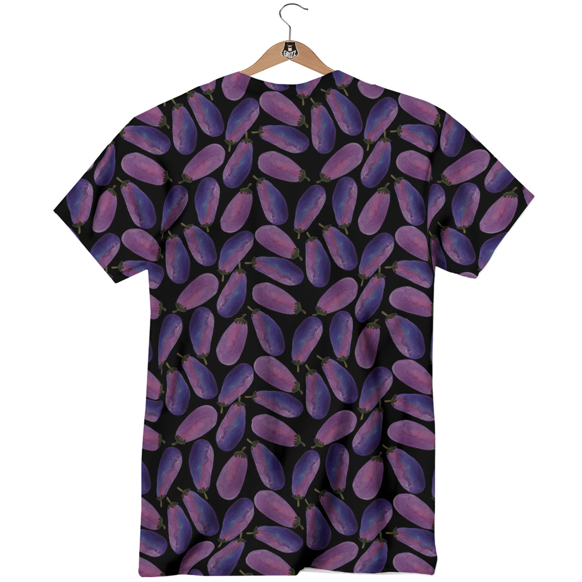 Eggplant Watercolor Print Pattern T-Shirt-grizzshop