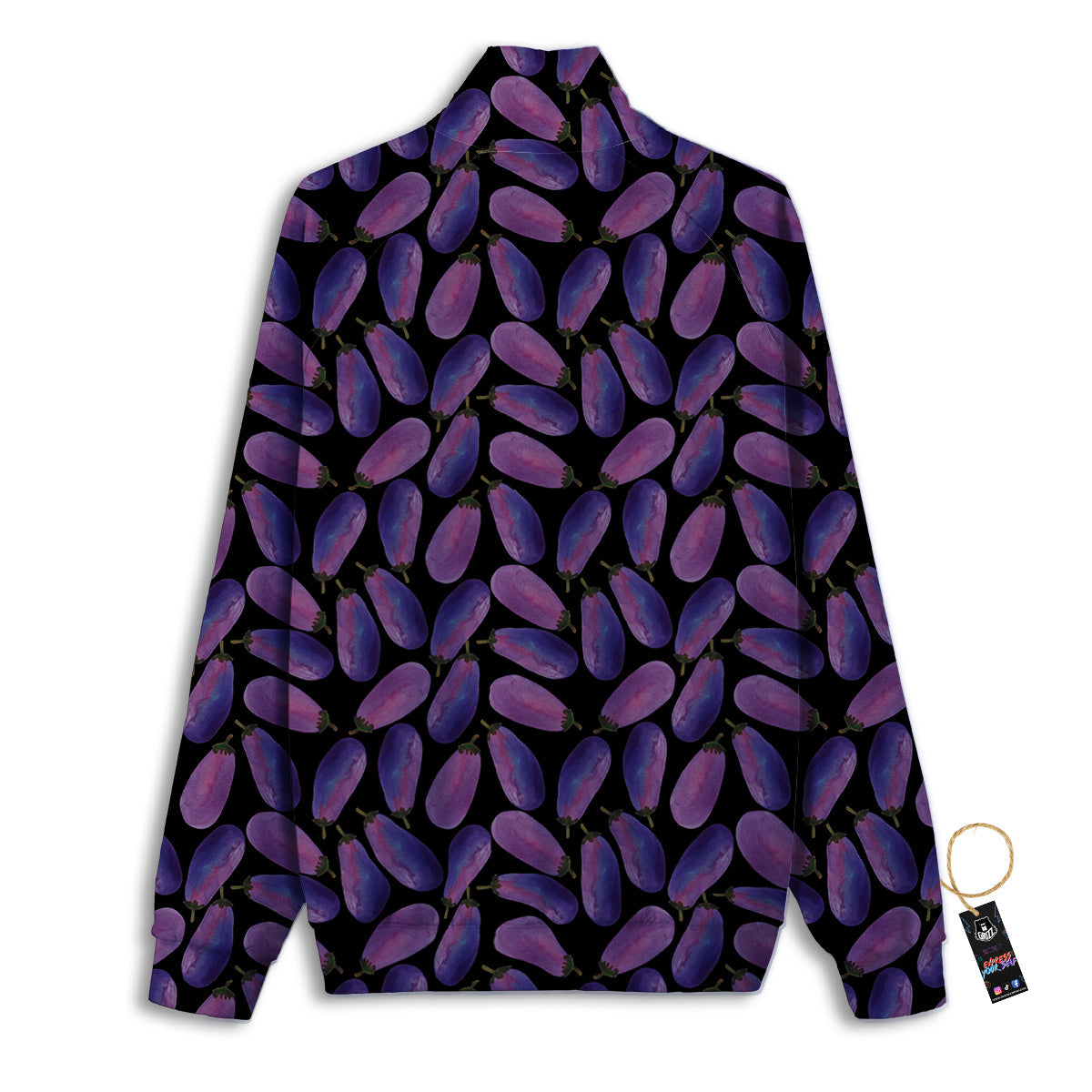 Eggplant Watercolor Print Pattern Track Jacket-grizzshop