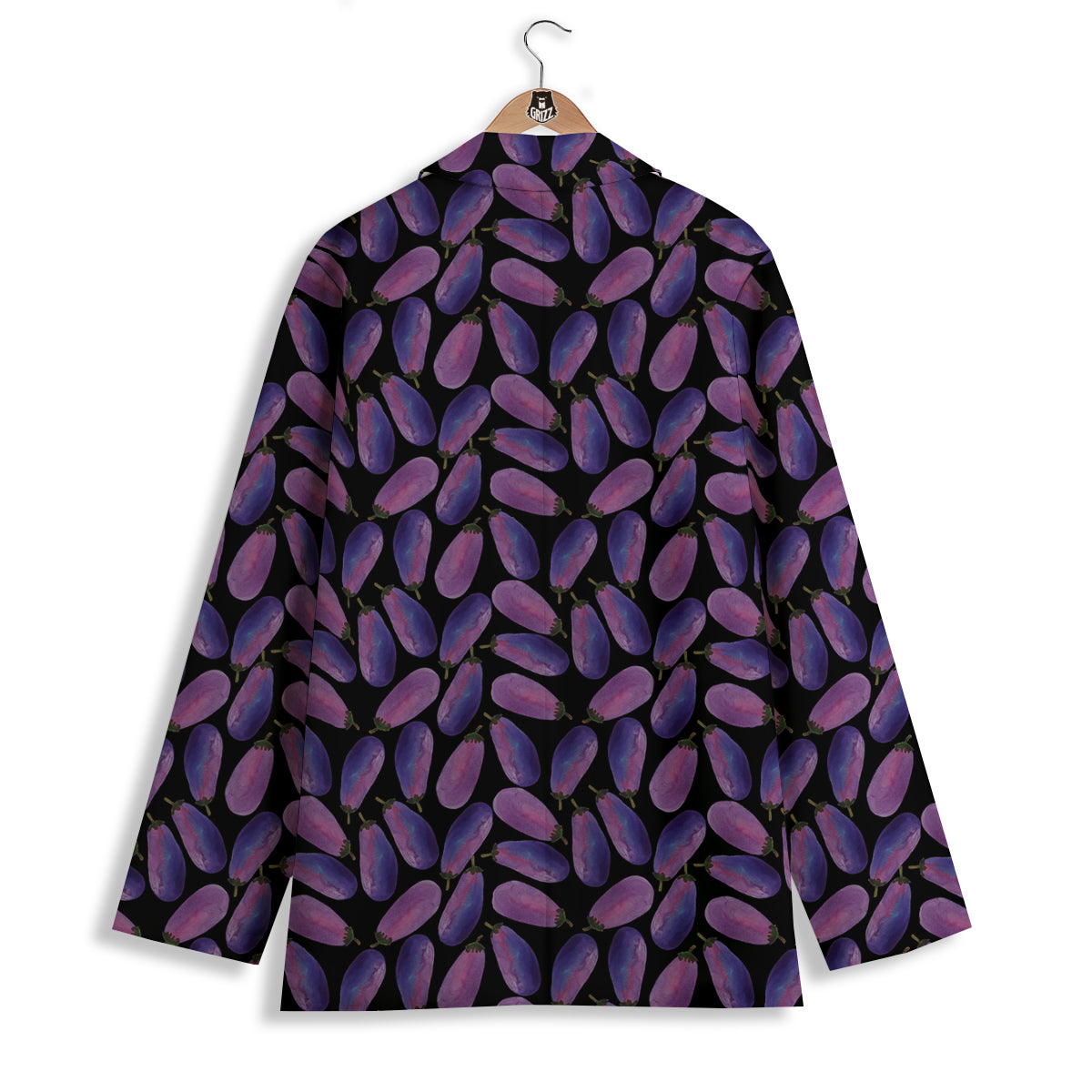 Eggplant Watercolor Print Pattern Women's Blazer-grizzshop
